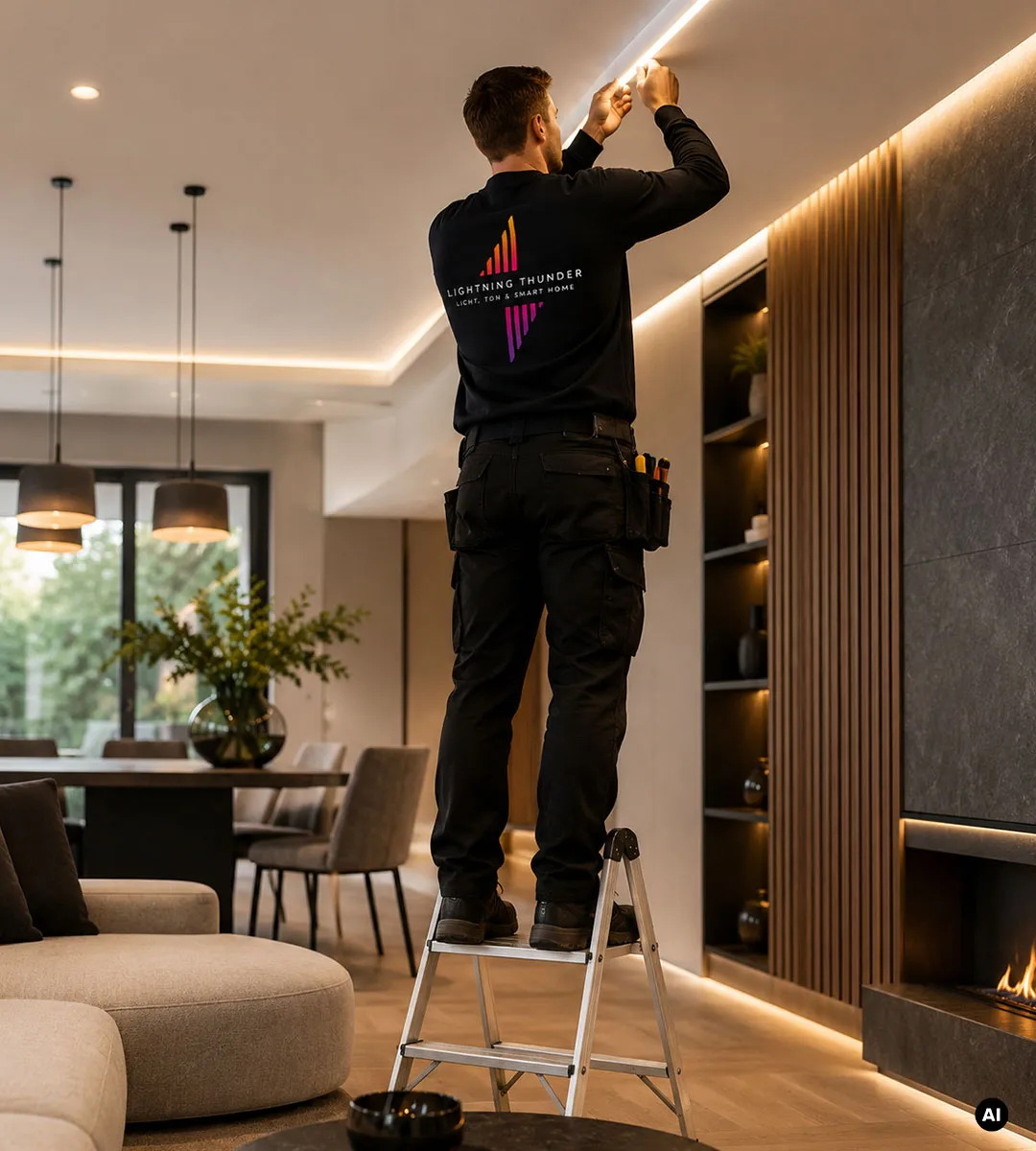 Lightning Thunder – professionelle Inbetriebnahme moderner Lichtsysteme mit fachgerechter Installation, Einstellung und Abstimmung der Beleuchtung im Wohnbereich.