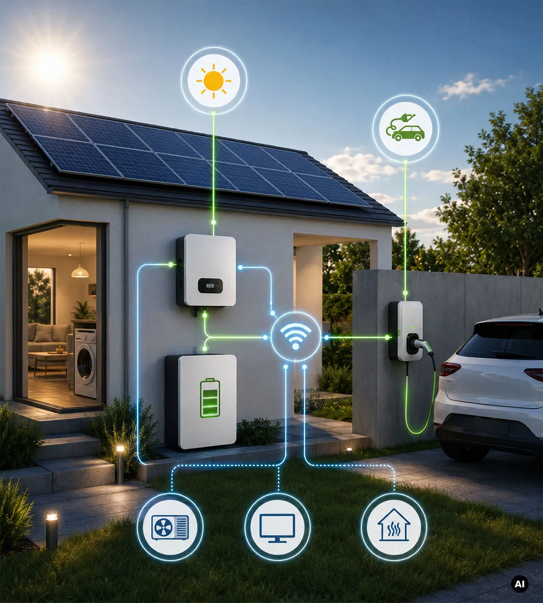 Lightning Thunder – smarte Energievernetzung mit Photovoltaikanlage, Batteriespeicher, Wallbox und intelligentem Energiemanagement für ein effizientes Zuhause.