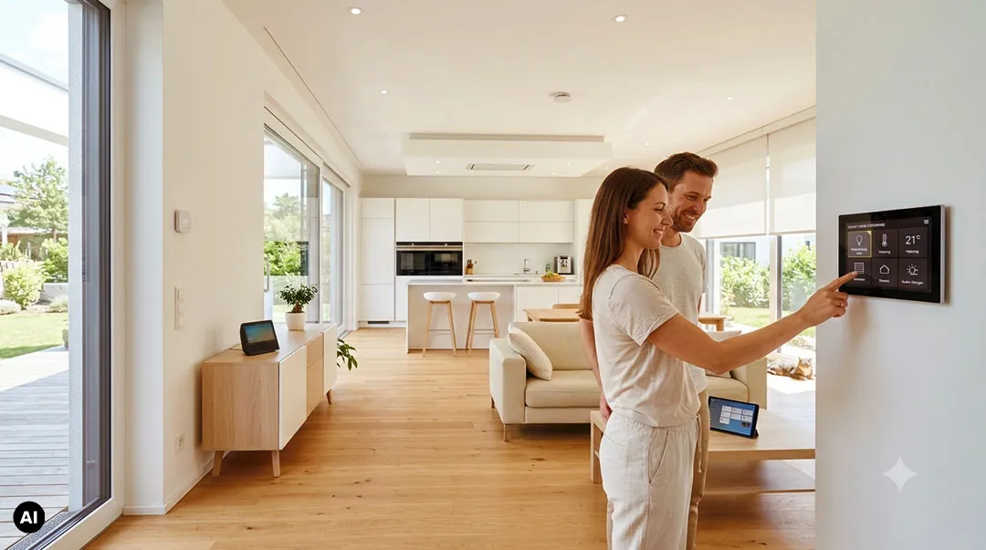 Lightning Thunder – Smart-Home-Lösung für den Neubau mit zentraler Steuerung von Beleuchtung, Beschattung, Heizung und Gebäudetechnik per Touchpanel.